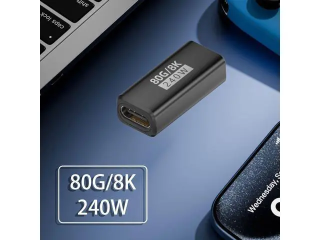 Alt view image 2 of 12 - Vszerda 3-Pack 240W USB C Coupler Thunderbolt 5, USB c Female to Female, Support 80Gbps,120Gbps Bandwidth, Dual 8K,16K,@60hz Video, for MacBook, Ipad, Thunderbolt 5/4/3,iPhone 17,USB4,Razer Blade.
