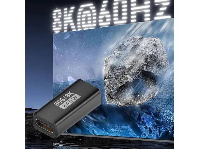 Alt view image 4 of 12 - Vszerda 3-Pack 240W USB C Coupler Thunderbolt 5, USB c Female to Female, Support 80Gbps,120Gbps Bandwidth, Dual 8K,16K,@60hz Video, for MacBook, Ipad, Thunderbolt 5/4/3,iPhone 17,USB4,Razer Blade.