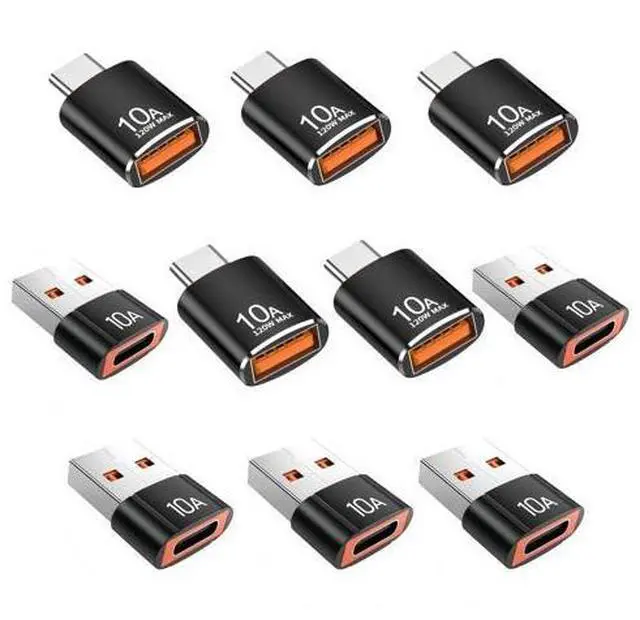 Main image of Vszerda 10 Pack 200W USB C to USB Adapter,C Male to USB3.1 Female Charger,Up to 10Gbps Data Transfer,for Apple Watch Ultra iWatch Series 8 7,iPhone 17 16 Plus Pro Max,Google Pixel