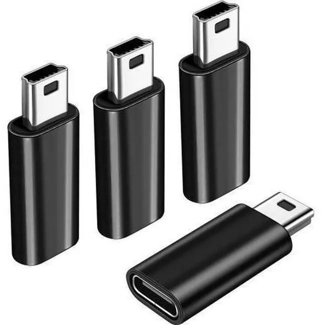 Main image of Vszerda 4Pack USBC to Mini USB Adapter, USB Mini to Usbc Adapter Supports Charge & Data Sync Compatible with Digital Camera,GPS Receiver,Dash Cam,MP3 Player and Other mini Device