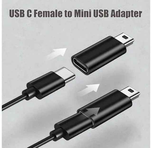 Alt view image 3 of 6 - Vszerda 4Pack USBC to Mini USB Adapter, USB Mini to Usbc Adapter Supports Charge & Data Sync Compatible with Digital Camera,GPS Receiver,Dash Cam,MP3 Player and Other mini Device