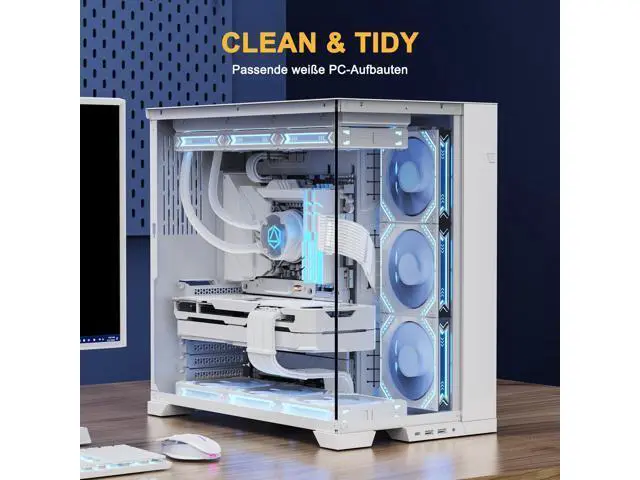 Alt view image 6 of 7 - Vszerda PSU Cable Extension Kit,One Way Bend Design PC Cables - Bright White Braided 1x 24Pin ATX / 2X 8 (4+4) Pin EPS 3X 8 (6+2) Pin PCIE for Power Supply,18AWG 6 Kits