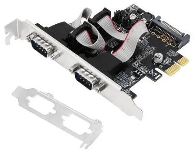 Main image of Vszerda Dual Port PCI Express RS-232 DB9 Serial Port Card for Windows XP, Vista,7, 8.x, 10, 11 32/64bit and Linux PCs, PCIE 2X DB9 Card