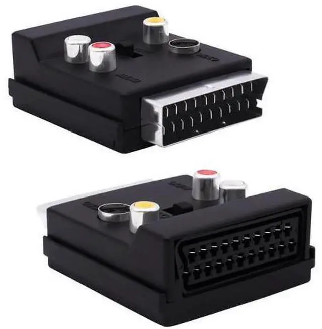Main image of Vszerda SCART Male to Female 3RCA RGB S-Video(SVHS) Converter Switchable SCART Adapter Plug with SVideo 3 RCA - Composite Video Left + Right Stereo/Mono Audio and Video Connector-2pcs