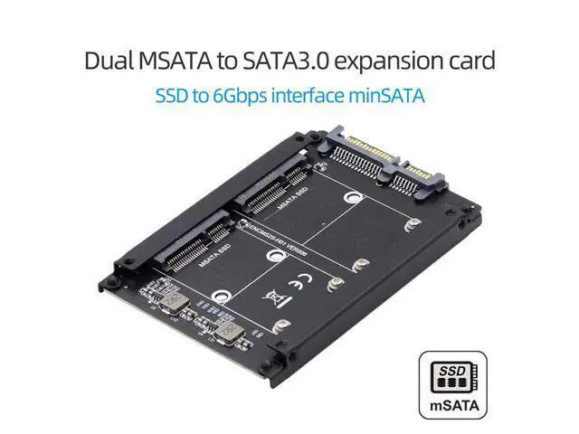 Alt view image 6 of 7 - Vszerda Dual MSATA Mini-SATA SSD Card JBOD Raid0 Span Bridge to 2.5inch SATA Combo HDD Disk Drive Enclosure