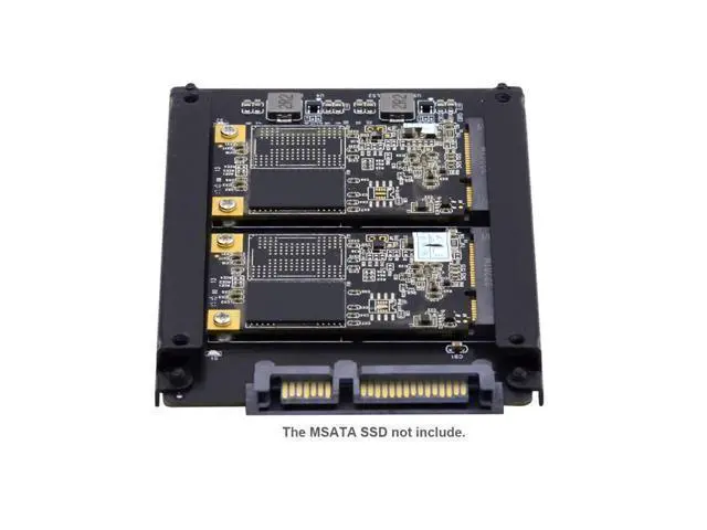 Alt view image 7 of 7 - Vszerda Dual MSATA Mini-SATA SSD Card JBOD Raid0 Span Bridge to 2.5inch SATA Combo HDD Disk Drive Enclosure