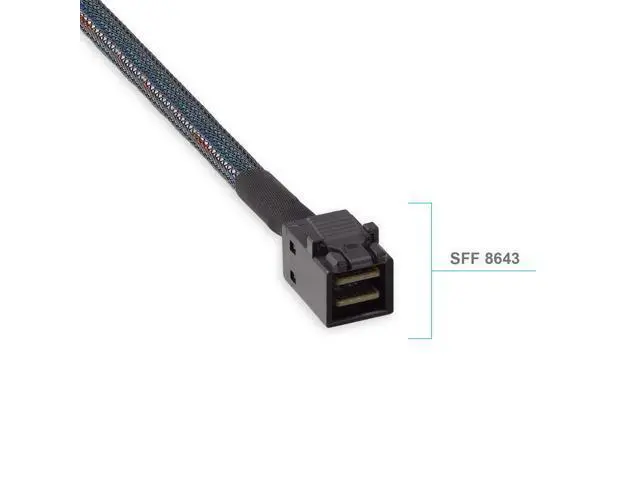 Alt view image 3 of 7 - Vszerda Mini SAS SFF-8643 to U.2 SFF-8639 Cable, PCIe 4.0 X4 85 Ohm with 15-Pin SATA Power for NVMe SSD Hot-Swap, 1m/3.3ft