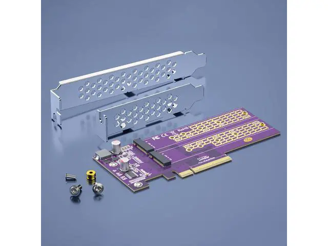 Alt view image 3 of 5 - Vszerda 2-Port M.2 NVMe Adapter M-Key, PCIe X8 Gen3. Requires Motherboard BIOS Support for Bifurcation, Support SSD 22110 and Below Size