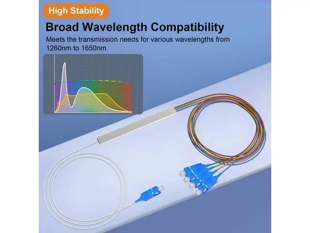 Alt view image 3 of 7 - Vszerda Fiber Optical Splitter, SC UPC 1X4 PLC Singlemode Fiber Optical Splitter, Telecom-Grade 0.9mm G657A1 Singlemode Fibe Pigtail 1260/1650nm. 1M/3.3FT.