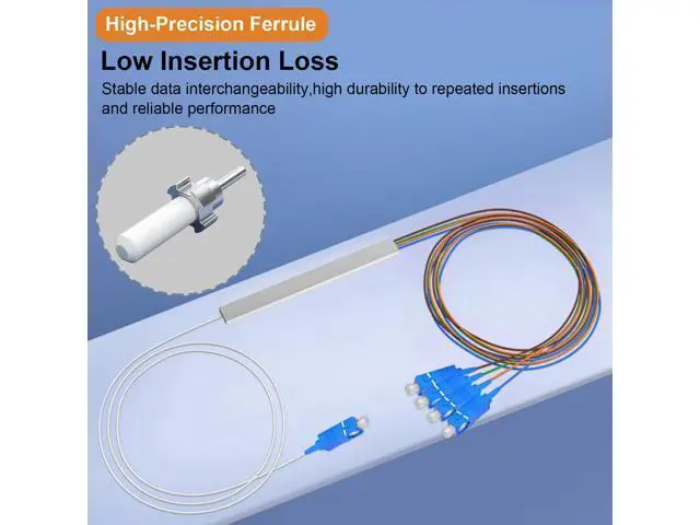 Alt view image 5 of 7 - Vszerda Fiber Optical Splitter, SC UPC 1X4 PLC Singlemode Fiber Optical Splitter, Telecom-Grade 0.9mm G657A1 Singlemode Fibe Pigtail 1260/1650nm. 1M/3.3FT.