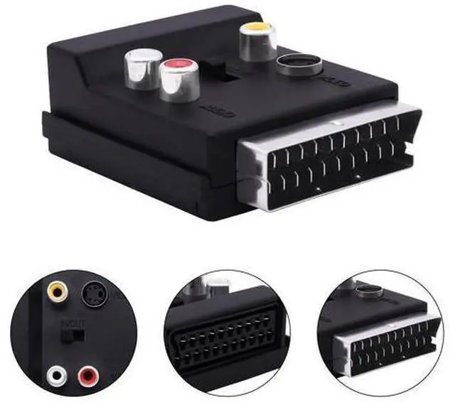 Alt view image 2 of 7 - Vszerda SCART Male to Female 3RCA RGB S-Video(SVHS) Converter Switchable SCART Adapter Plug with SVideo 3 RCA - Composite Video Left + Right Stereo/Mono Audio and Video Connector-2pcs