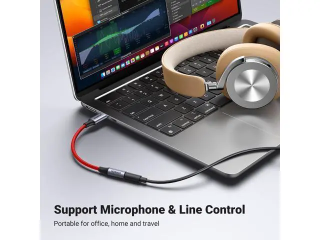 Alt view image 4 of 7 - UGREEN USB C to 3.5mm Audio Adapter Type C to Headphone Aux Jack Dongle 24bit/96kHz HiFi DAC Cable Cord Compatible with iPhone 17 16 Pro Max/16 Plus, iPad, Galaxy S25 S24 Ultra, Pixel 10, Red