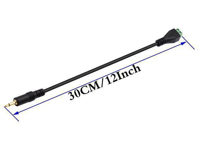 Alt view image 2 of 7 - Vszerda 3.5mm Screw Terminal Block Connector Cable (1/8Inch) 3.5mm TS Mono Male to 2 Pin/Way Female Bolt Screw AUX Headphone Type Adapter Cable30CM/2Packs) (2Pole/M)