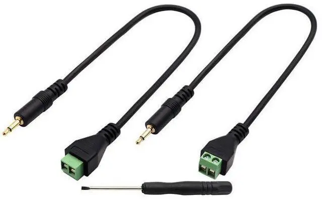 Main image of Vszerda 3.5mm Screw Terminal Block Connector Cable (1/8Inch) 3.5mm TS Mono Male to 2 Pin/Way Female Bolt Screw AUX Headphone Type Adapter Cable30CM/2Packs) (2Pole/M)