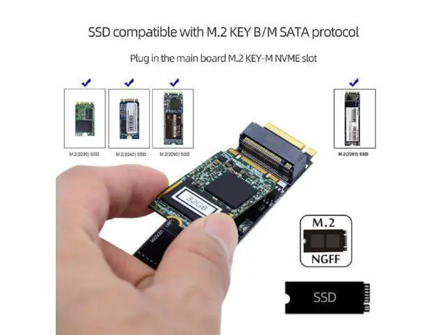 Alt view image 3 of 7 - Vszerda JMB582 SATA NGFF Key B+M SSD to NVME M-Key Motherboard Desktop Adapter Converter Card for SSD 2280