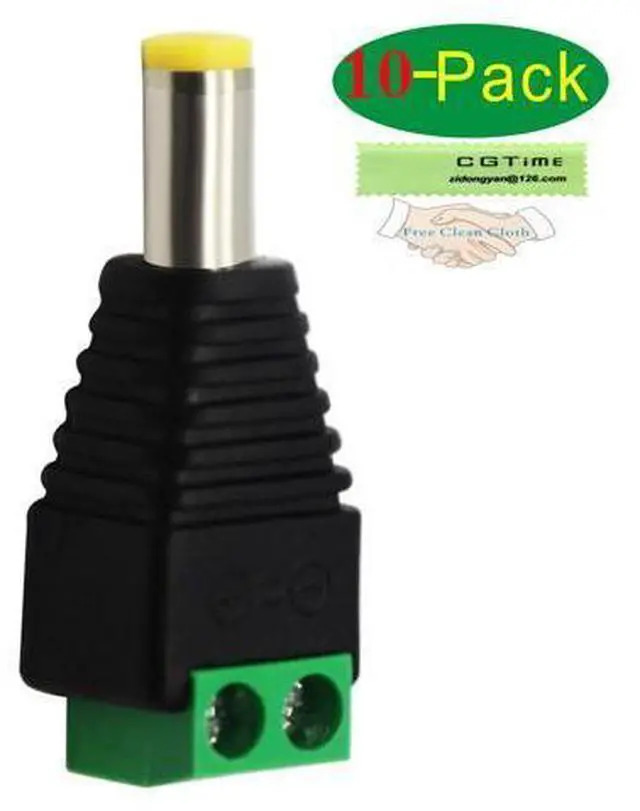 Alt view image 3 of 7 - Vszerda DC 5.5 X 2.1mm Adapter 2.1 X5.5mm Male Barrel Power Jack to 2 Pin/Way Female Bolt Screw Type terminals Adapter Connector for CCTV Security Camera, LED Strip Light, DVR12V(10pcak Male)