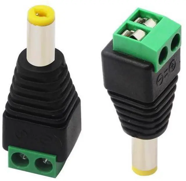 Alt view image 6 of 7 - Vszerda DC 5.5 X 2.1mm Adapter 2.1 X5.5mm Male Barrel Power Jack to 2 Pin/Way Female Bolt Screw Type terminals Adapter Connector for CCTV Security Camera, LED Strip Light, DVR12V(10pcak Male)