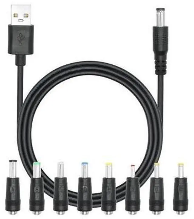 Main image of Vszerda USB to DC 5.5 x 2.1mm Power Cord 1M/3FT,5V USB 2.0 A Male to DC 5521 Male Plug Cable with 8 DC Connector(6.0 x 4.0, 6.3 x 3.0, 5.5 x 2.5, 5.5 x 2.1, 5.5 x 1.7, 4.7 x1.7, 4.0 x 1.7, 3.5 x 1.35)