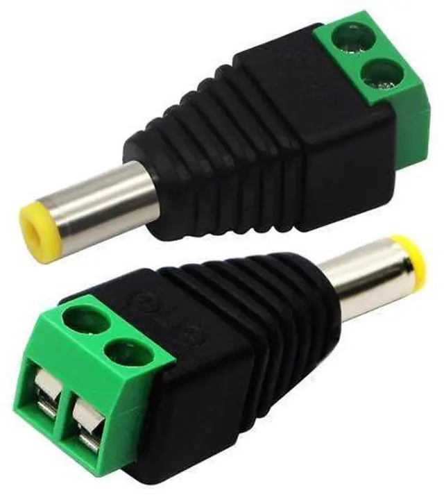 Alt view image 7 of 7 - Vszerda DC 5.5 X 2.1mm Adapter 2.1 X5.5mm Male Barrel Power Jack to 2 Pin/Way Female Bolt Screw Type terminals Adapter Connector for CCTV Security Camera, LED Strip Light, DVR12V(10pcak Male)