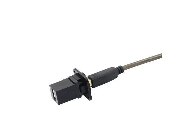 Alt view image 3 of 7 - Vszerda USB B to A Panel Mount Connector, USB 2.0 Data Connector Solderless Socket, Female to Female Converter Data Transfer Connectors for Audio Video Optoelectronic Network, Black