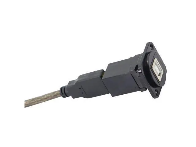 Alt view image 4 of 7 - Vszerda USB B to A Panel Mount Connector, USB 2.0 Data Connector Solderless Socket, Female to Female Converter Data Transfer Connectors for Audio Video Optoelectronic Network, Black