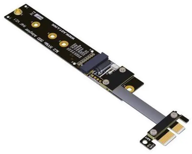 Main image of Vszerda M.2 M Key NVMe SSD to PCI-e PCIe x1 Adapter Riser Card PCIe 4X to 1x Extension Cable Flexible Flat Cable PCI Express 1x Gen3.0 R14SF (15cm)