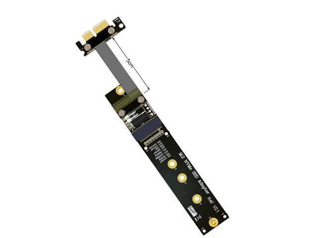 Alt view image 2 of 12 - Vszerda M.2 M Key NVMe SSD to PCI-e PCIe x1 Adapter Riser Card PCIe 4X to 1x Extension Cable Flexible Flat Cable PCI Express 1x Gen3.0 R14SF (15cm)