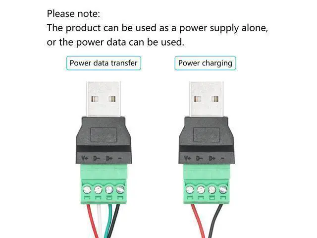 Alt view image 3 of 7 - Vszerda 2Pcs USB 2.0 A Male to 4 Pin Screw Terminal Adapter, USB A Quick Connect Solderless Connector Converter, for USB Device Charging and Data Transfer