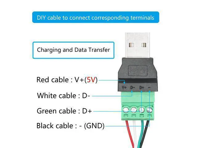 Alt view image 5 of 7 - Vszerda 2Pcs USB 2.0 A Male to 4 Pin Screw Terminal Adapter, USB A Quick Connect Solderless Connector Converter, for USB Device Charging and Data Transfer