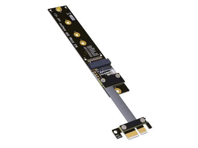 Alt view image 3 of 12 - Vszerda M.2 M Key NVMe SSD to PCI-e PCIe x1 Adapter Riser Card PCIe 4X to 1x Extension Cable Flexible Flat Cable PCI Express 1x Gen3.0 R14SF (15cm)