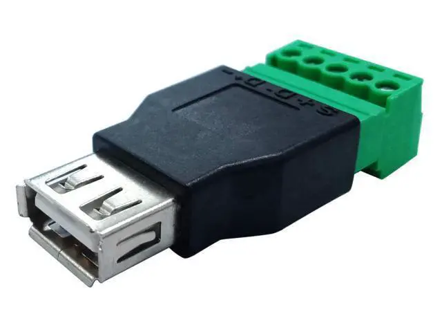 Alt view image 6 of 7 - Vszerda USB 2.0 A Screw Terminal Block Connector USB 2.0 A Female Plug to 5 Pin/Way Female Bolt Screw Shield terminals Pluggable Type Adapter Connector Converter 300V 8A(2Pack) (Female)