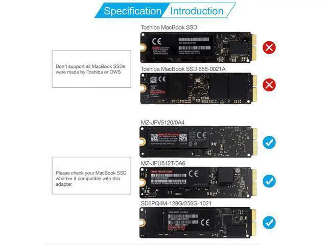 Alt view image 2 of 7 - Vszerda SSD to M.2 NGFF Adapter Card, SSD to M.2 NGFF PCIE SSD Converter Card for MZ JPV5120/0A4, MZ JPU512T/0A6, SD6PQ4M 128G/256G 1021 Version of SSD