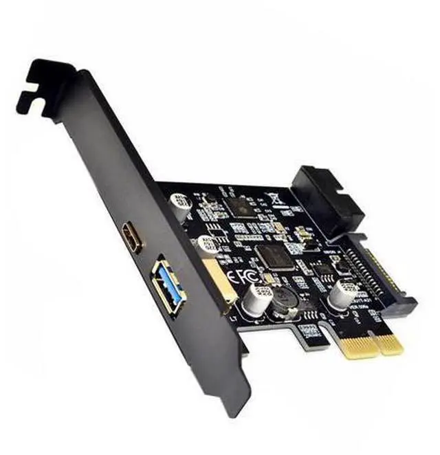 Main image of Vszerda PCI-E 1X to USB 3.1 Gen1 (5Gbps) 2-Port USB C+USB A Expansion Card USB 3.1 PCI Express Card Adapter for 19pin Front USB 3.0 PCI-e Controller Pcie x1 Converter