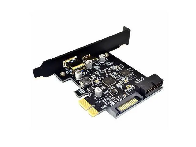 Alt view image 2 of 5 - Vszerda PCI-E 1X to USB 3.1 Gen1 (5Gbps) 2-Port USB C+USB A Expansion Card USB 3.1 PCI Express Card Adapter for 19pin Front USB 3.0 PCI-e Controller Pcie x1 Converter