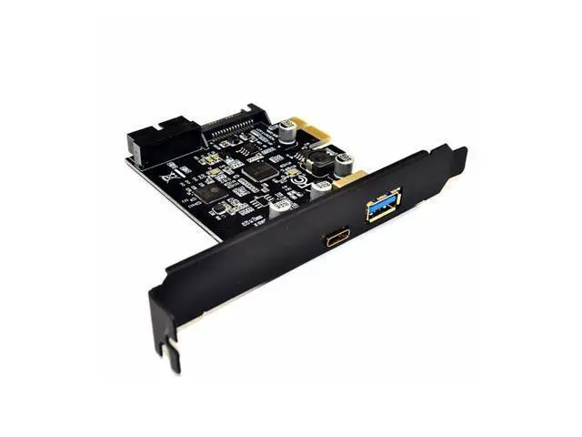 Alt view image 4 of 5 - Vszerda PCI-E 1X to USB 3.1 Gen1 (5Gbps) 2-Port USB C+USB A Expansion Card USB 3.1 PCI Express Card Adapter for 19pin Front USB 3.0 PCI-e Controller Pcie x1 Converter