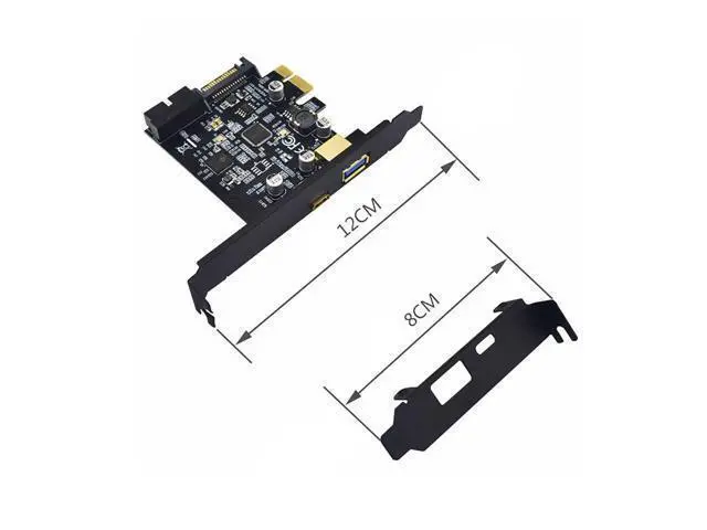 Alt view image 5 of 5 - Vszerda PCI-E 1X to USB 3.1 Gen1 (5Gbps) 2-Port USB C+USB A Expansion Card USB 3.1 PCI Express Card Adapter for 19pin Front USB 3.0 PCI-e Controller Pcie x1 Converter
