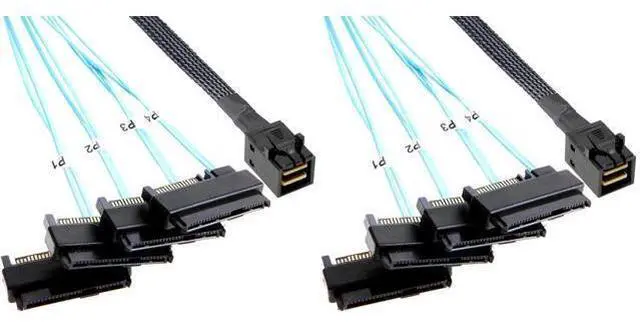Main image of Vszerda Mini-SAS to SAS-Cable: 0.5M SFF-8643 to SAS SFF-8643 to SFF-8482 Connector 4X SFF-8482 with SATA Power Adapter Cable (1.6FT) (Pack of 2)