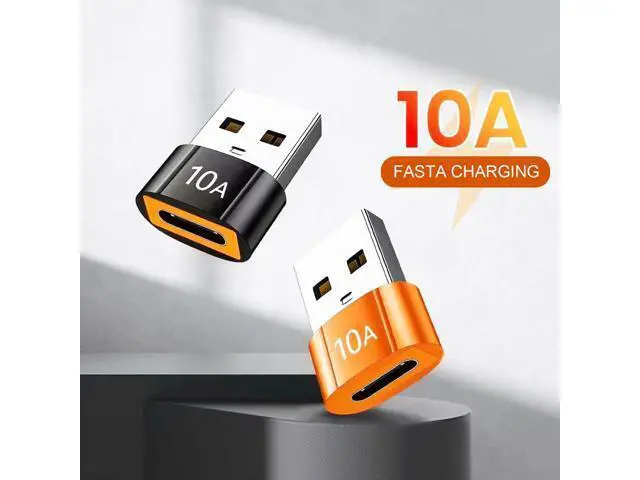 Alt view image 2 of 6 - 10Pack 200W USB C to USB Adapter, with Fast Charging & 480MB Data Transfer, USB C Converter for Apple Watch Ultra iWatch Series 8 7,iPhone 16 15 Plus Pro Max,Black