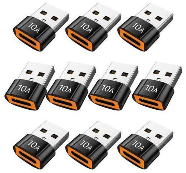 Main image of 10Pack 200W USB C to USB Adapter, with Fast Charging & 480MB Data Transfer, USB C Converter for Apple Watch Ultra iWatch Series 8 7,iPhone 16 15 Plus Pro Max,Black