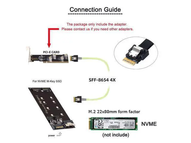 Alt view image 7 of 7 - Vszerda Slimline Four SFF-8654 4X 4 NVME to PCIE Express 3.0 4.0 Raid Card VROC Raid0 Hyper Adapter