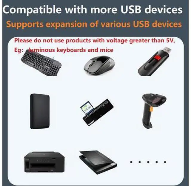 Alt view image 4 of 5 - USB 2.0 Switch 2 in 2 Out, USB Switcher 2 Computers Sharing Keyboard and Mouse Printer Scanner Webcam, Printer Splitter for 2 Computers, 2 Port USB Selector Switch