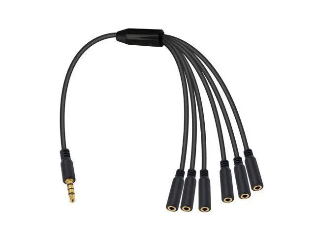 Main image of Vszerda 3.5mm Headphone Splitter, 3.5mm Splitter 1 to 6 Ways 1/8inch TRRS Male to 6 Female Audio Headphone Cord for Earphone, Headset, Laptop, Phone, 1.5ft