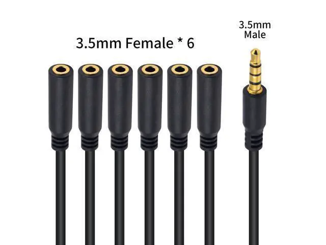 Alt view image 4 of 7 - Vszerda 3.5mm Headphone Splitter, 3.5mm Splitter 1 to 6 Ways 1/8inch TRRS Male to 6 Female Audio Headphone Cord for Earphone, Headset, Laptop, Phone, 1.5ft