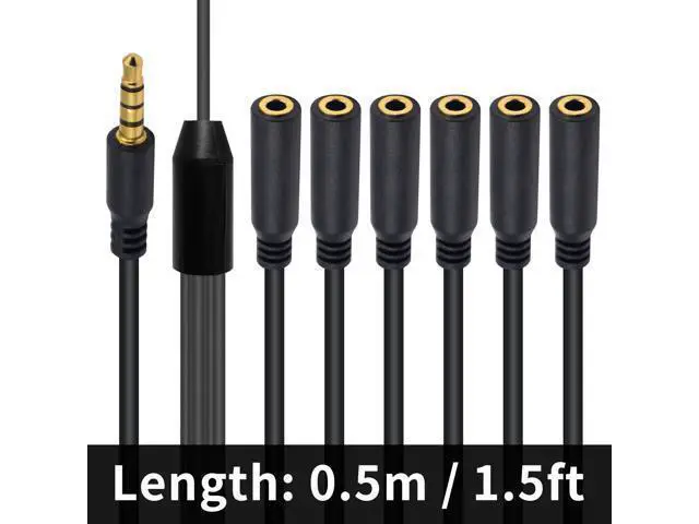 Alt view image 7 of 7 - Vszerda 3.5mm Headphone Splitter, 3.5mm Splitter 1 to 6 Ways 1/8inch TRRS Male to 6 Female Audio Headphone Cord for Earphone, Headset, Laptop, Phone, 1.5ft