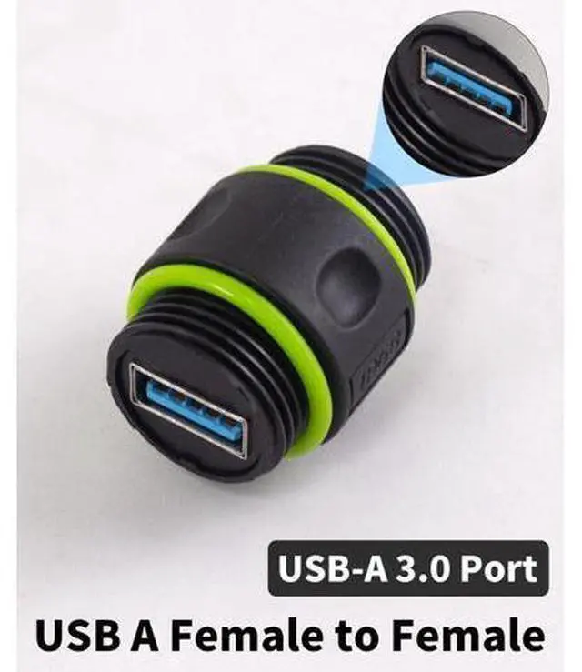 Alt view image 3 of 7 - Vszerda Waterproof USB Port, 5Gbps Waterproof IP68 Pass Through USB 3.0 Connector, Type A Female to Female Bulkhead Extension Adapter for Outdoor Charging and Data, 1pcs