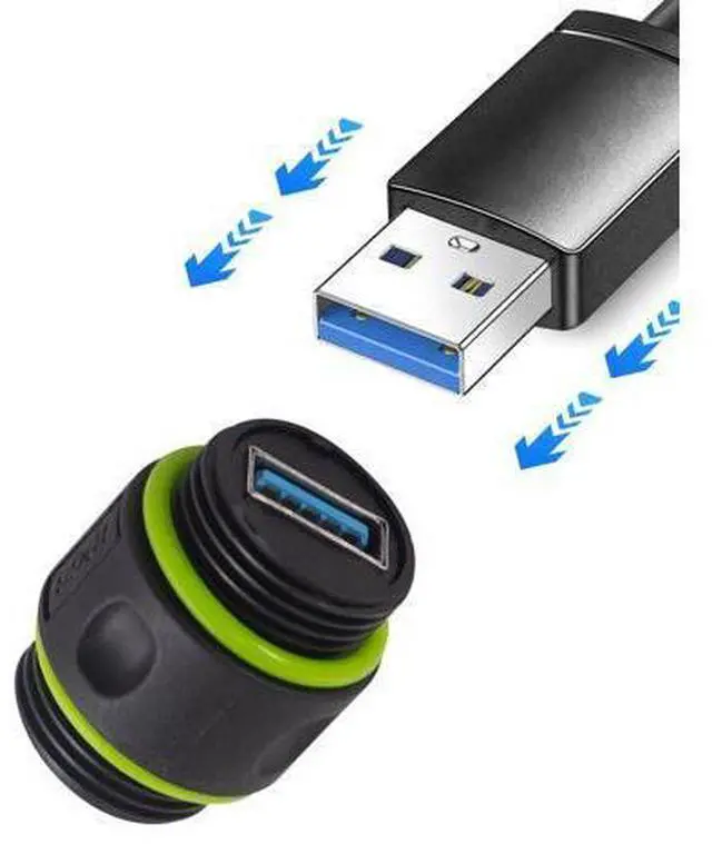 Alt view image 5 of 7 - Vszerda Waterproof USB Port, 5Gbps Waterproof IP68 Pass Through USB 3.0 Connector, Type A Female to Female Bulkhead Extension Adapter for Outdoor Charging and Data, 1pcs