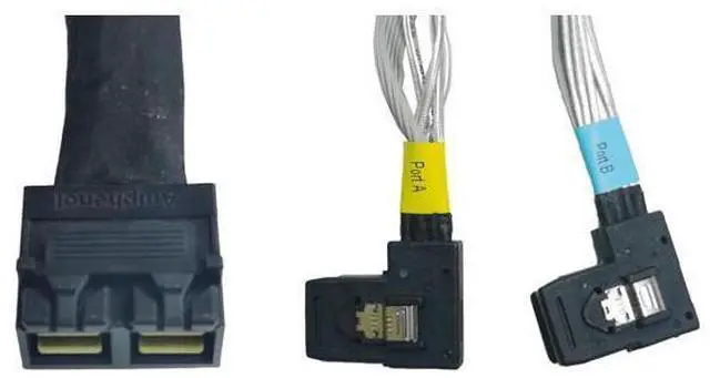 Main image of Vszerda Mini SAS Cable, SFF-8643x2 to SFF-8087x2 Straight to Right Angle High-Speed Data Transfer for SAS/RAID Controllers, Backplanes, and Servers, 74CM/65CMFT