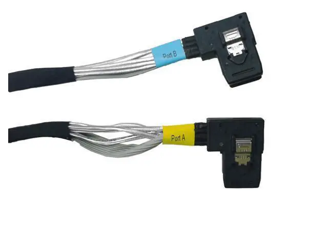 Alt view image 4 of 4 - Vszerda Mini SAS Cable, SFF-8643x2 to SFF-8087x2 Straight to Right Angle High-Speed Data Transfer for SAS/RAID Controllers, Backplanes, and Servers, 74CM/65CMFT