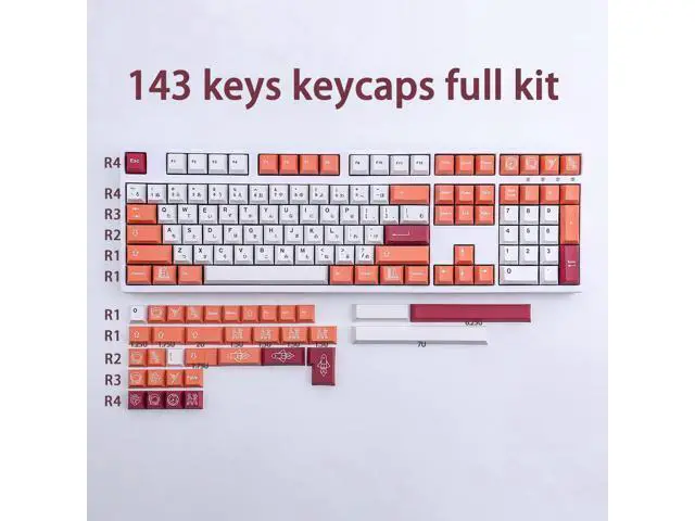 Alt view image 6 of 7 - Vszerda PBT Keycaps, 143 Keys Liftoff Keycaps Dye-Sublimation 6.25u 7u Spacebar PBT Keycap Set Cherry Profile Japanese Custom Keycaps for Mechanical Keyboards