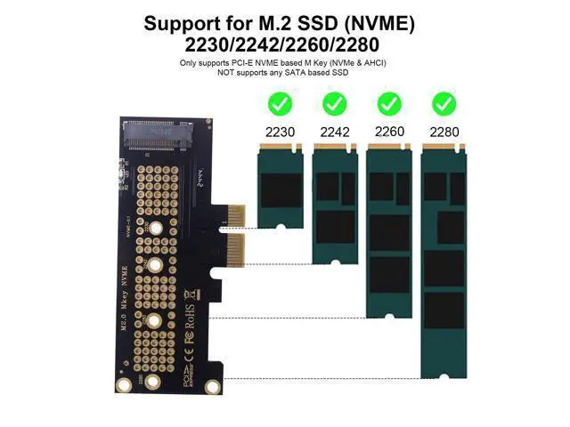 Alt view image 3 of 7 - Vszerda M.2 NVMe SSD to PCI-E 4.0 X1 Adapter, PCI-E M.2 NVMe Expansion Card, M.2 NVMe to PCIe X1 Circuit Boards, Desktop SSD Expansion Card Support 2230/2242/2260/2280